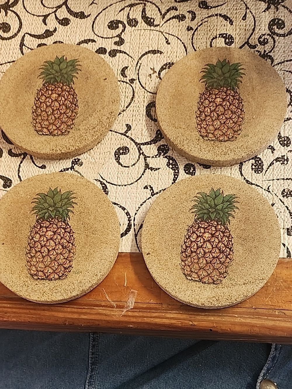 Thirstystone Pineapple Decorative Sandstone Coasters - Set of 4